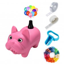 Mini Electric Air Balloon Pump, Portable Balloon Inflator Little Bulldog Shape Air Blower Machine with Colorful Balloons & Arch Garland Kit for Party Decoration