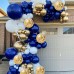 Navy Blue Gold Balloons Garland Kit, 131 pcs Navy Blue Gold White Confetti Balloons Arch Kit with Balloon Accessories for Birthday Party Baby Shower Wedding Graduation Class of 2020 Prom Decorations