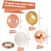 Rose Gold Confetti Latex Balloons, 60 pcs 12Inch Rose Gold Balloons and White Party Balloons for Birthday Wedding Baby Shower Engagement Party Decorations