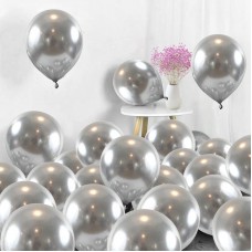 Zesliwy Silver Balloons Metallic Chrome Balloons,12inch 50pcs Silver Metallic Party Balloons Birthday Helium Balloons for Birthday Wedding Engagement Anniversary Party Decorations.