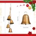 Christmas Vintage Gold Cow Bells, Set of 4 Hanging Vintage Brass Antique Lucky Rustic Crafts Bells with Jute Rope for Christmas Tree Staircase Fireplace Holiday Decor