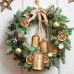 Set of 3 Christmas Bells,Vintage Gold Bell Country Harmony Lucky Cowbells with Hemp Rope for Door Handles Stairs Fireplaces Christmas Tree Decorations