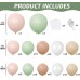 Fog Green Pink Balloons Arch Kit, Mist Dusty Green Light Pink Nude Sand White Boho Balloons Garland Kit for Boho Party Baby Shower Birthday Wedding Decorations…