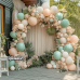 Fog Green Pink Balloons Arch Kit, Mist Dusty Green Light Pink Nude Sand White Boho Balloons Garland Kit for Boho Party Baby Shower Birthday Wedding Decorations…