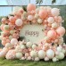 Pink White Nude Balloons Arch Kit, Double Stuffed Pastel Light Pink Cream Beige Peach White Balloon Garland Kit for Girl Baby Shower Birthday Wedding Anniversary Party Decoration