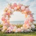 Pink White Nude Balloons Arch Kit, Double Stuffed Pastel Light Pink Cream Beige Peach White Balloon Garland Kit for Girl Baby Shower Birthday Wedding Anniversary Party Decoration