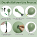 Sage Green Pink Balloon Arch Kit, Double Stuffed Dark Dusty Green Light Baby Pink Sand White Beige Balloons Garland Kit for Birthday Baby Shower Wedding Jungle Safari Spring Fall Boho Party Decoration