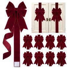 8 Pcs Burgundy Velvet Christmas Cabinet Bows Ribbons for Kitchen 78.7Inch Large Christmas Bows Pre Tied Bow with Adhesive for Cabinet Doors Xmas Tree Windows Holiday Party Gifts Decorations 8 Pcs Burgundy Velvet Christmas Cabinet Bows Ribbons for Kitchen 78.7Inch Large Christmas Bows Pre Tied Bow with Adhesive for Cabinet Doors Xmas Tree Windows Holiday Party Gifts Decorations