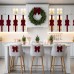 8 Pcs Burgundy Velvet Christmas Cabinet Bows Ribbons for Kitchen 78.7Inch Large Christmas Bows Pre Tied Bow with Adhesive for Cabinet Doors Xmas Tree Windows Holiday Party Gifts Decorations
