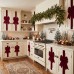 8 Pcs Burgundy Velvet Christmas Cabinet Bows Ribbons for Kitchen 78.7Inch Large Christmas Bows Pre Tied Bow with Adhesive for Cabinet Doors Xmas Tree Windows Holiday Party Gifts Decorations