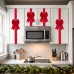 8 Pcs Large Red Velvet Christmas Cabinet Bows Ribbons for Kitchen 78.7Inch Christmas Bows Pre Tied Bow with Adhesive for Cabinet Doors Xmas Tree Windows Holiday Party Gifts Decorations