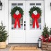 Zesliwy 8 Pcs Red Velvet Christmas Tree Bows Indoor Outdoor Decoration 11.8 × 23.6 Inch Large Velvet Bows Hanging Bow Ribbons for Christmas Tree Topper Fireplace Wreath Stair Holiday Decoration