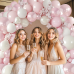 Pearl Pink White Balloons Garland, Double Stuffed Pearl Pink Sand White Balloon Arch Kit Pastel Pink Beige Nude Ivory Balloons for Girls Birthday Baby Shower Bridal Shower Wedding Party Decoration