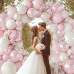 Pearl Pink White Balloons Garland, Double Stuffed Pearl Pink Sand White Balloon Arch Kit Pastel Pink Beige Nude Ivory Balloons for Girls Birthday Baby Shower Bridal Shower Wedding Party Decoration