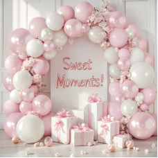 Pearl Pink White Balloons Garland, Double Stuffed Pearl Pink Sand White Balloon Arch Kit Pastel Pink Beige Nude Ivory Balloons for Girls Birthday Baby Shower Bridal Shower Wedding Party Decoration