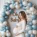 Dusty Blue Balloons Garland Kit, Double Stuffed Dark Dusty Blue Balloon Arch Different Sizes 18/12/10/5 Inch Latex Balloons for Birthday Gender Reveal Baby Shower Neutral Theme Party Decoration
