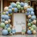 Dusty Blue Balloons Garland Kit, Double Stuffed Dark Dusty Blue Balloon Arch Different Sizes 18/12/10/5 Inch Latex Balloons for Birthday Gender Reveal Baby Shower Neutral Theme Party Decoration