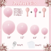 Light Pink Balloons Garland Arch Kit, Double Stuffed Pastel Pink Balloon Arch Different Sizes 18/12/10/5 Inch Baby Pink Balloons for Baby Shower Birthday Wedding Gender Reveal Party Decoration