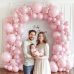 Light Pink Balloons Garland Arch Kit, Double Stuffed Pastel Pink Balloon Arch Different Sizes 18/12/10/5 Inch Baby Pink Balloons for Baby Shower Birthday Wedding Gender Reveal Party Decoration