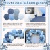 Dusty Blue Balloons Arch Kit, Double Stuffed Dark Blue Balloons Denim Baby Light Pastel Blue Balloon Garland for Baby Shower Birthday Wedding Baptism Graduation Gender Reveal Party Decoration