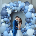 Dusty Blue Balloons Arch Kit, Double Stuffed Dark Blue Balloons Denim Baby Light Pastel Blue Balloon Garland for Baby Shower Birthday Wedding Baptism Graduation Gender Reveal Party Decoration