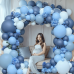 Dusty Blue Balloons Arch Kit, Double Stuffed Dark Blue Balloons Denim Baby Light Pastel Blue Balloon Garland for Baby Shower Birthday Wedding Baptism Graduation Gender Reveal Party Decoration