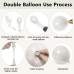 Pearl White Balloon Arch Kit,Double Stuffed Pastel White Cream Ivory Balloons Garland Kit Different Sizes 18/12/10/5 inch White Latex Balloon for Wedding Birthday Bridal Baby Shower Party Decorations