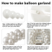 Pearl White Balloon Arch Kit,Double Stuffed Pastel White Cream Ivory Balloons Garland Kit Different Sizes 18/12/10/5 inch White Latex Balloon for Wedding Birthday Bridal Baby Shower Party Decorations