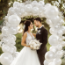 Pearl White Balloon Arch Kit,Double Stuffed Pastel White Cream Ivory Balloons Garland Kit Different Sizes 18/12/10/5 inch White Latex Balloon for Wedding Birthday Bridal Baby Shower Party Decorations