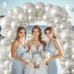 Pearl White Balloon Arch Kit,Double Stuffed Pastel White Cream Ivory Balloons Garland Kit Different Sizes 18/12/10/5 inch White Latex Balloon for Wedding Birthday Bridal Baby Shower Party Decorations