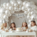 Pearl White Balloon Arch Kit,Double Stuffed Pastel White Cream Ivory Balloons Garland Kit Different Sizes 18/12/10/5 inch White Latex Balloon for Wedding Birthday Bridal Baby Shower Party Decorations