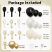Black White Gold Balloon Arch Kit,Double Stuffed Pearl Sand White Balloon Garland Different Sizes 18/12/5 Inch Chrome Cream Balloons for Graduation Wedding Birthday Bachelorette Party Decorations