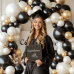 Black White Gold Balloon Arch Kit,Double Stuffed Pearl Sand White Balloon Garland Different Sizes 18/12/5 Inch Chrome Cream Balloons for Graduation Wedding Birthday Bachelorette Party Decorations
