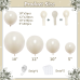 Pearl Sand White Balloons Arch Kit,Double Stuffed white Ivory Brige Cream Balloon Garland Kit Different Sizes 18/12/10/5 inch White Sand Latex Balloons for Wedding Engagement Baby Shower Birthday Bachelorette Party Decorations