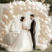 Pearl Sand White Balloons Arch Kit,Double Stuffed white Ivory Brige Cream Balloon Garland Kit Different Sizes 18/12/10/5 inch White Sand Latex Balloons for Wedding Engagement Baby Shower Birthday Bachelorette Party Decorations