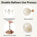Pearl Sand White Balloons Arch Kit,Double Stuffed white Ivory Brige Cream Balloon Garland Kit Different Sizes 18/12/10/5 inch White Sand Latex Balloons for Wedding Engagement Baby Shower Birthday Bachelorette Party Decorations
