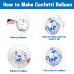 Blue Confettic Balloons Set,50 Pcs 12 Inch Navy Light Metallic Blue Balloon Kit Pastel Pale Blue Latex Balloon with Ribbon for Birthday Wedding Baby Shower Graduation Anniversary Party Decorations 