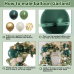 Emerald Green White Gold Balloons Arch Kit,Double Stuffed Dark Green Sage Dusty Olive Green Sand White Beige Chrome Gold Confetti Balloons Garland for Birthday Wedding jungle Safari Party Decorations