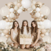 Sand White Gold Balloon Arch Kit,Light White Ivory Beige Nude Balloons and Chrome Gold with Confetti Balloon Garland for Neutral Birthday Wedding Engagement Bridal Shower Boho Party Decorations