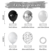 Black Silver Balloons Set,50pcs 12inch Metallic Silver Black White Pearl Silver Balloon with Confetti Latex Balloons for Birthday Wedding Graduation Anniversary Party Decorations