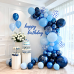 Navy Blue Balloon Arch kit,Dark Metallic Blue and Matte Light Blue Balloons Garland with Confetti Latex Blue Balloons for Birthday Wedding Anniversary Gender Reveal Party Decorations