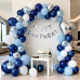 Navy Blue Silver Balloons Arch Kit,Pearl Dark Blue Metallic Light Blue Balloon Garland with Metallic Silevr White Balloon for Birthday Grafuation Wedding Party Decorations