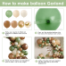 Sage Green Brown Balloons Arch Kit, Dark Brown Tan Nude Sand White Balloons and Olive Green Beige Chrome Gold whih Confetti Balloon Garland for Jungle Safari Woodland Birthday Wedding Party Decoration