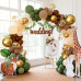 Sage Green Brown Balloons Arch Kit, Dark Brown Tan Nude Sand White Balloons and Olive Green Beige Chrome Gold whih Confetti Balloon Garland for Jungle Safari Woodland Birthday Wedding Party Decoration