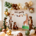 Sage Green Brown Balloons Arch Kit, Dark Brown Tan Nude Sand White Balloons and Olive Green Beige Chrome Gold whih Confetti Balloon Garland for Jungle Safari Woodland Birthday Wedding Party Decoration