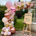 Rose Gold Balloon Arch Kit,Light Pink Nude White Metallic Gold Balloons Garland Rose Gold and Gold Confetti Balloons with Heart Balloon for Wedding Bridal Shower Birthday Party Decorations