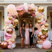 Rose Gold Balloon Arch Kit,Light Pink Nude White Metallic Gold Balloons Garland Rose Gold and Gold Confetti Balloons with Heart Balloon for Wedding Bridal Shower Birthday Party Decorations