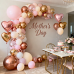 Rose Gold Balloon Arch Kit,Light Pink Nude White Metallic Gold Balloons Garland Rose Gold and Gold Confetti Balloons with Heart Balloon for Wedding Bridal Shower Birthday Party Decorations