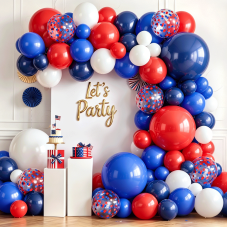 Red Blue White Balloon Arch Kit,Navy Pearl Blue Balloon Dark Blue Red White Balloons Garland with Confetti for 4th of July Patriotic Day Sports Nautical Graduation Birthday Party Decoration Red Blue White Balloon Arch Kit,Navy Pearl Blue Balloon Dark Blue Red White Balloons Garland with Confetti for 4th of July Patriotic Day Sports Nautical Graduation Birthday Party Decoration