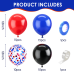 Red Blue Black Balloons Set,50pcs 12inch Dark Royal Blue Black Red Latex Balloon with Confetti Balloon for Graduation Anniversary Man Birthday Party Decoration